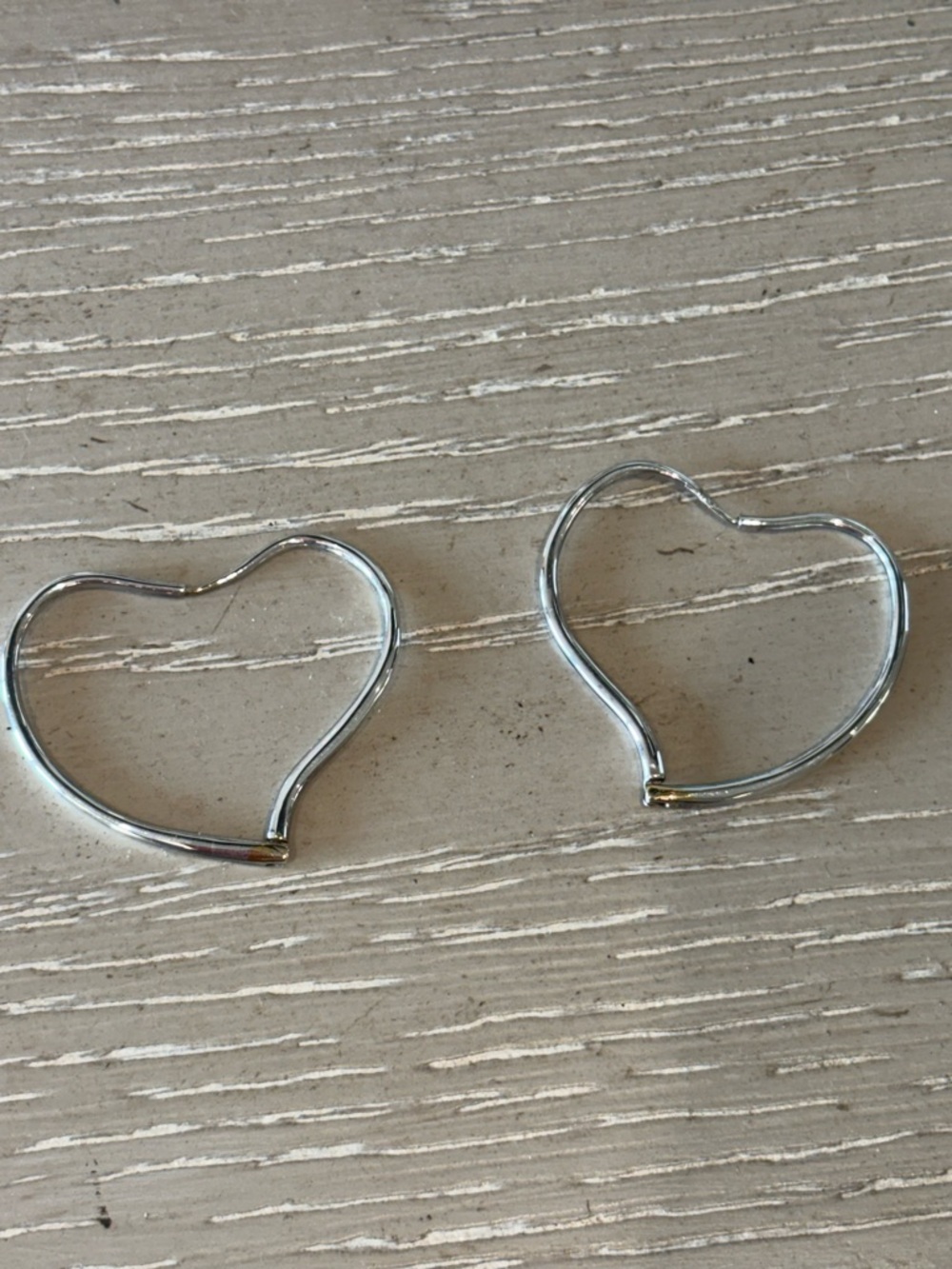 Silver Heart-Shaped Hoop Earrings